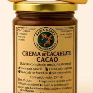 CREMA DE CACAHUATE CACAO ORGÁNICO Y ENDULZANTE SIN CALORÍAS